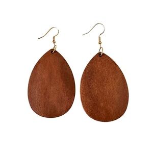 ⭐️ 5 for $25 Natural Wood Painted Lightweight Earrings Gold Tone Hoops